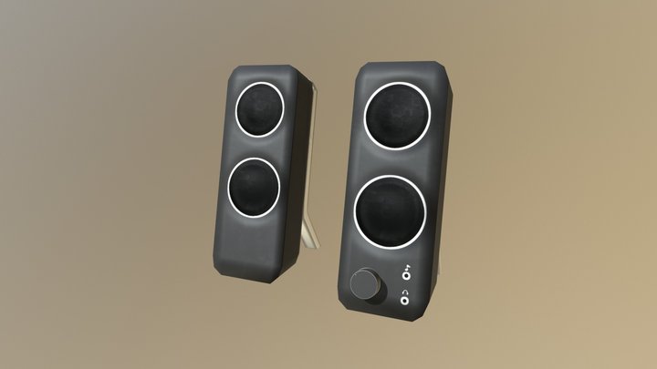 Low-poly speakers 3D Model