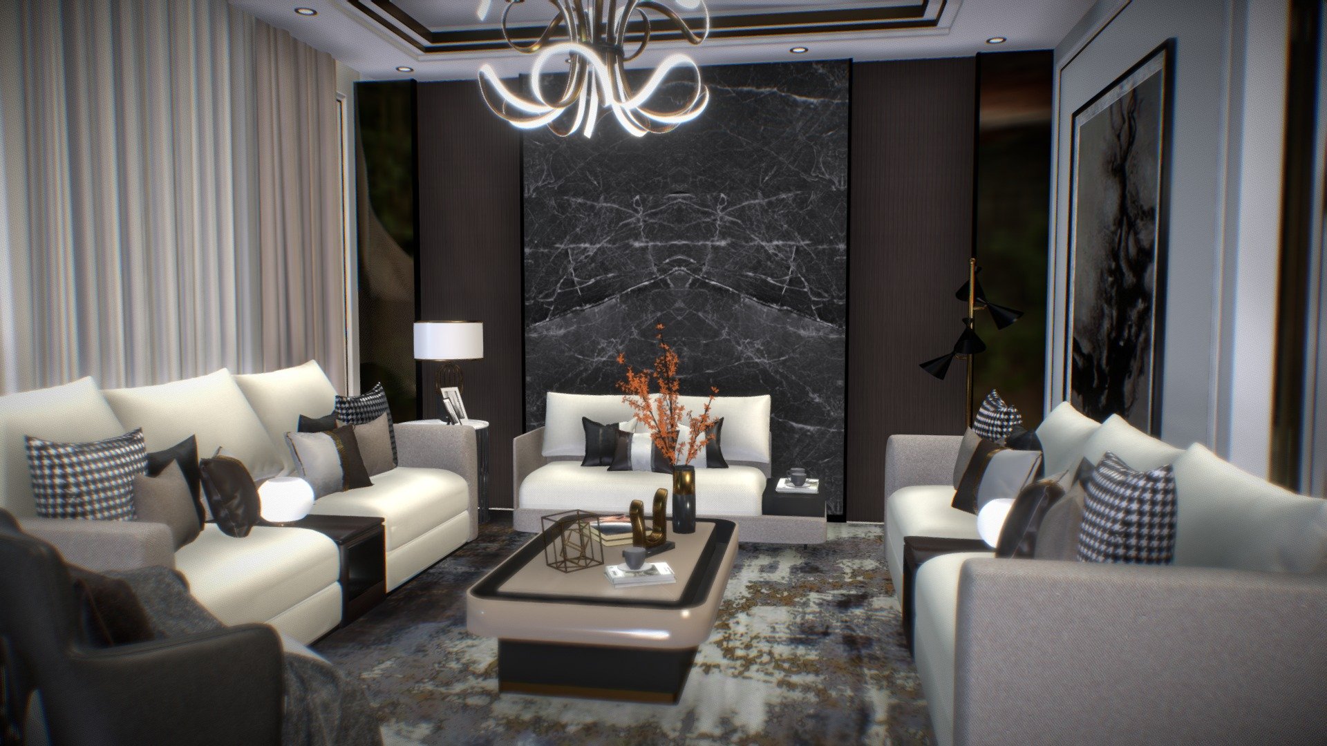 Living room Interior - 3D model by krshn0081 [e22204e] - Sketchfab