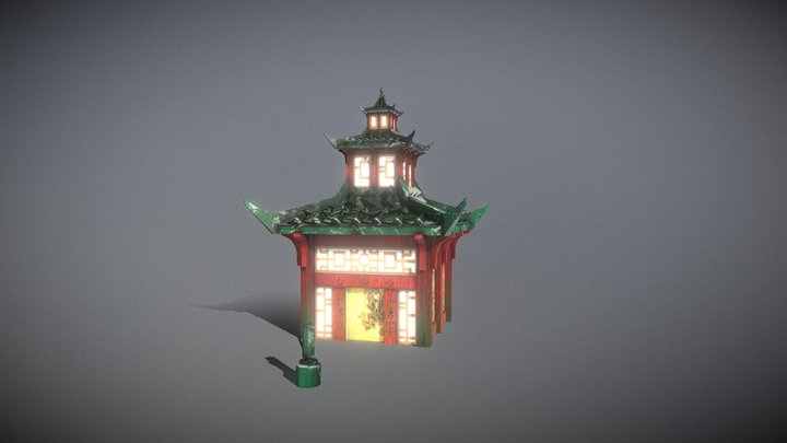 Green Bong Temple. 3D Model