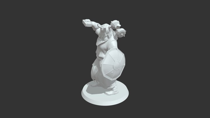 Dwarf with a brick 3D Model