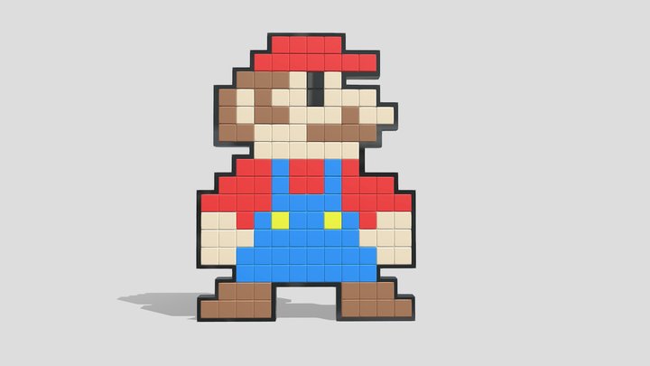 8-Bit Mario - Quad Topo 3D Model