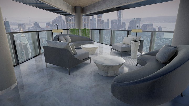 Balcony | Luxury architecture visualization 3D Model