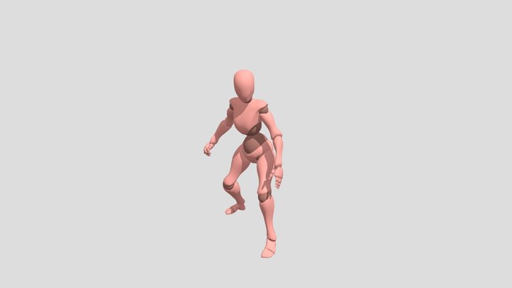 Standing Melee Attack Downward 3D Model
