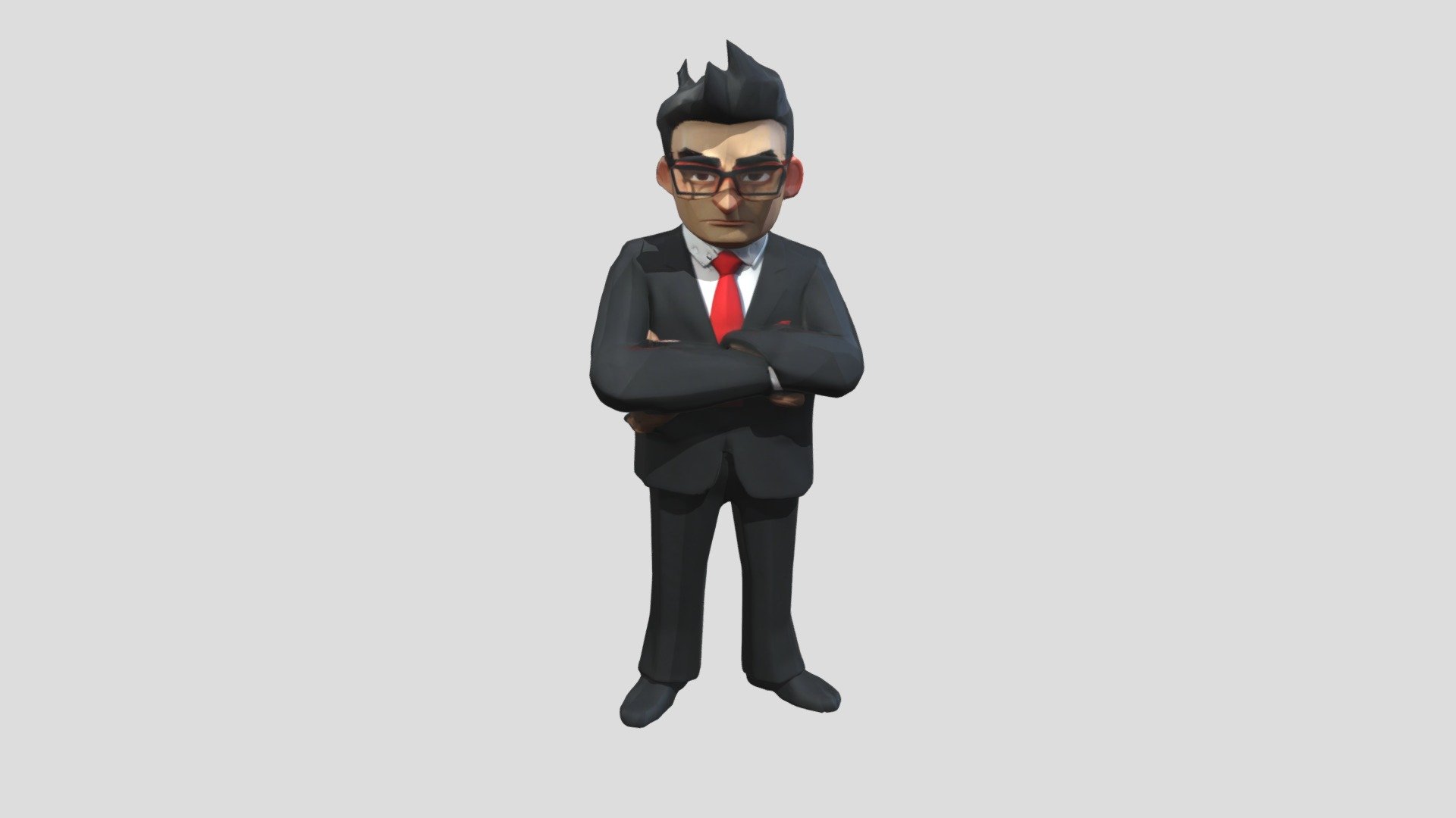 A low-poly corporate executive game character - Download Free 3D model ...