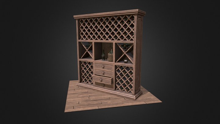 Wine Cabinet 3D Model
