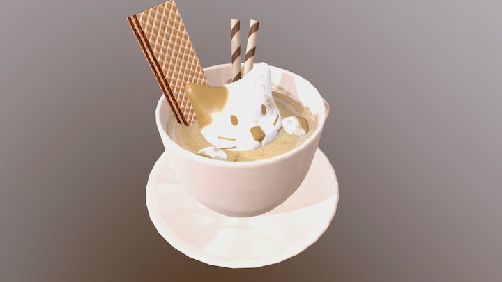 Latte Art 3D Model