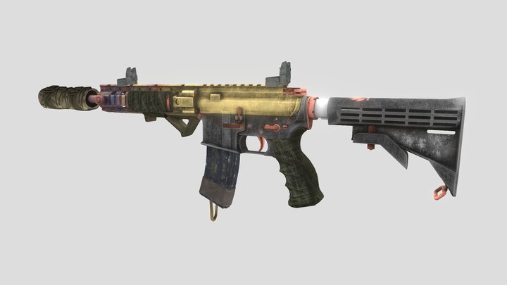 M416 ASSAULT RIFLE WITH SKIN 3D Model