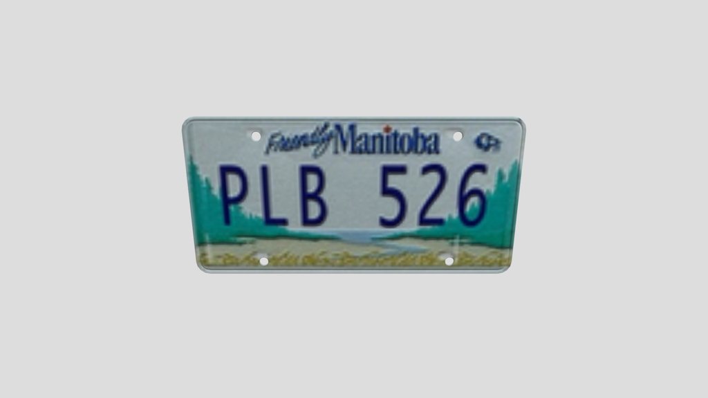 Manitoba Licence Plate Pl