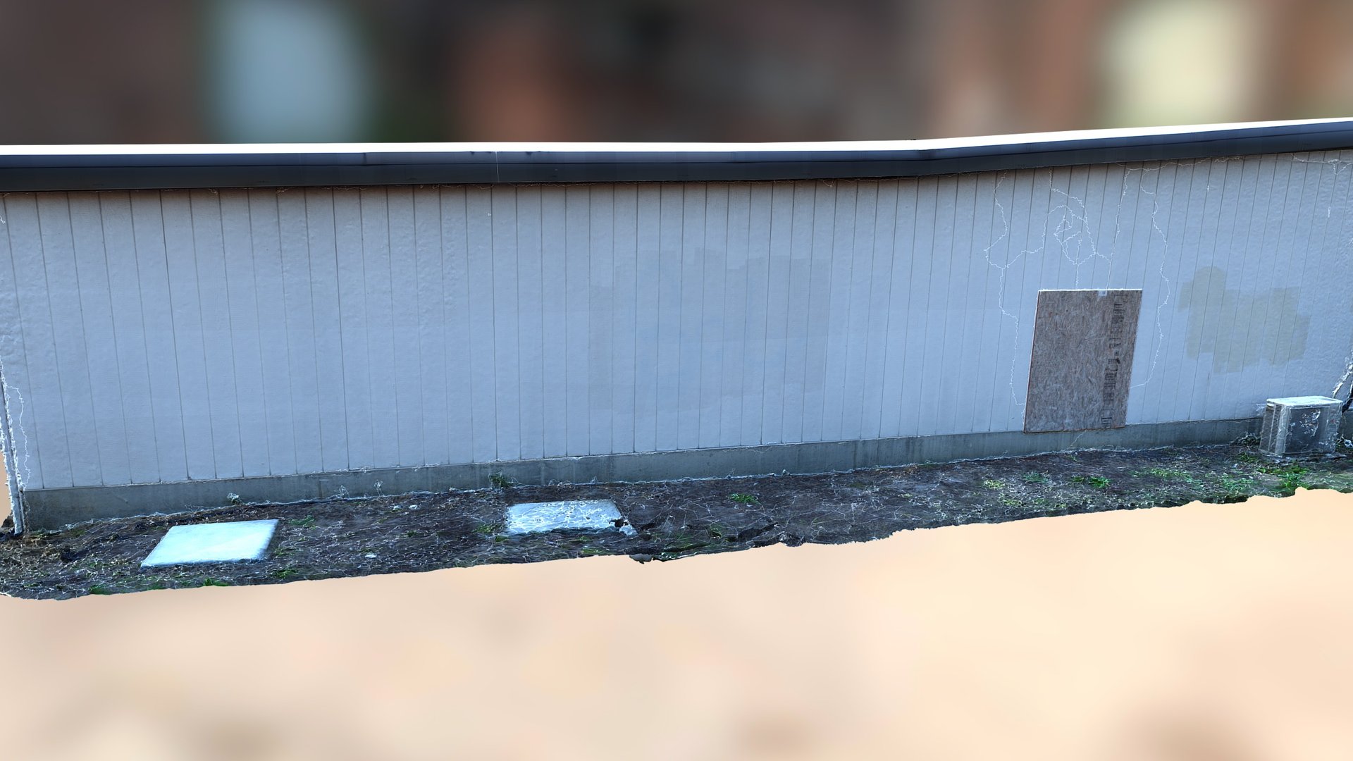 Wooden wall white - 3D scan
