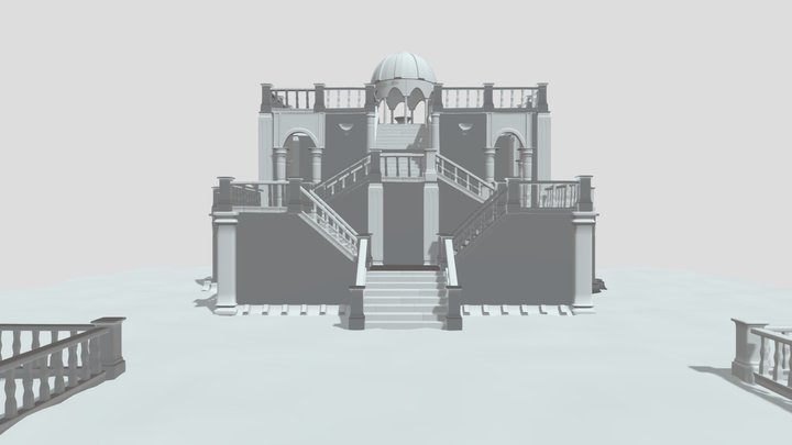 Old Mahal low poly fbx 3D Model