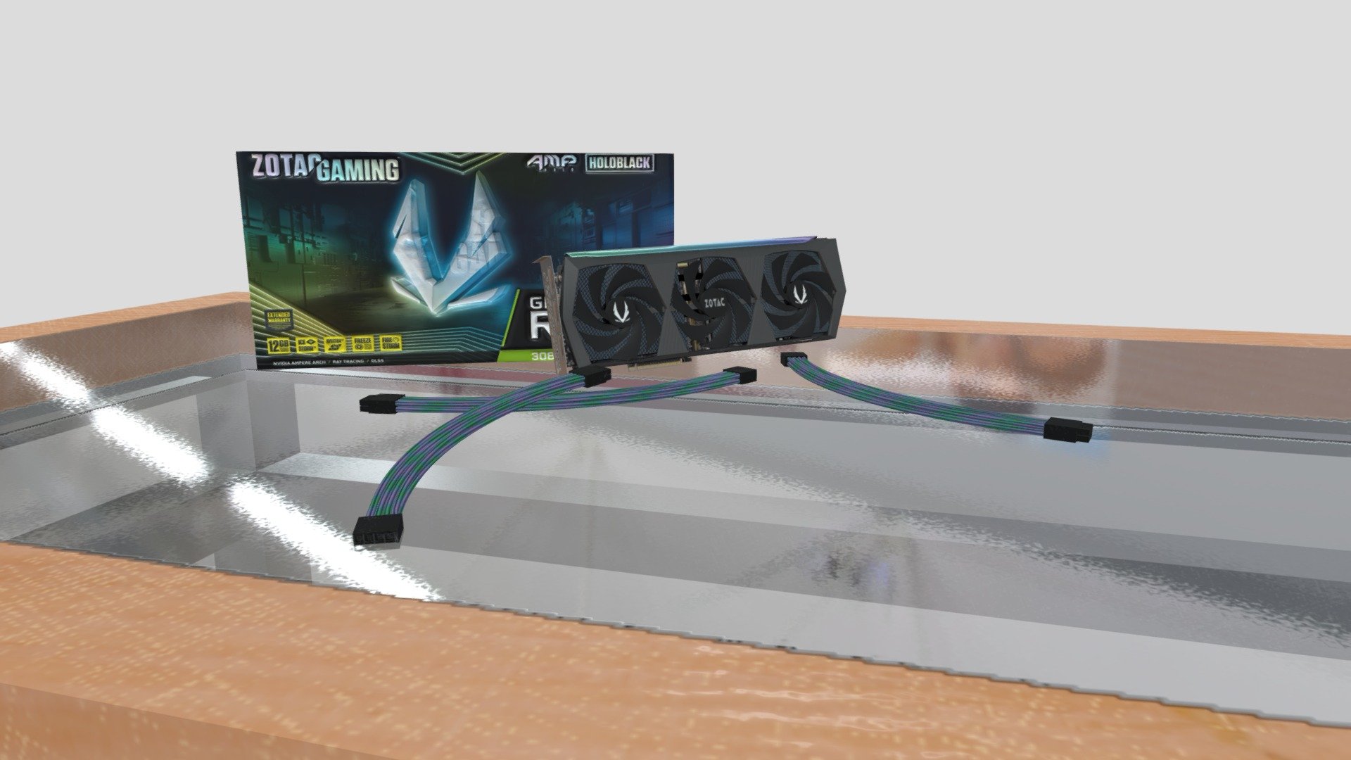 rtx 3080 ti & pcie cables 3D model by mrmile [e23405f] Sketchfab