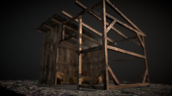 Wiata na drewno / Wooden carport 3D Model