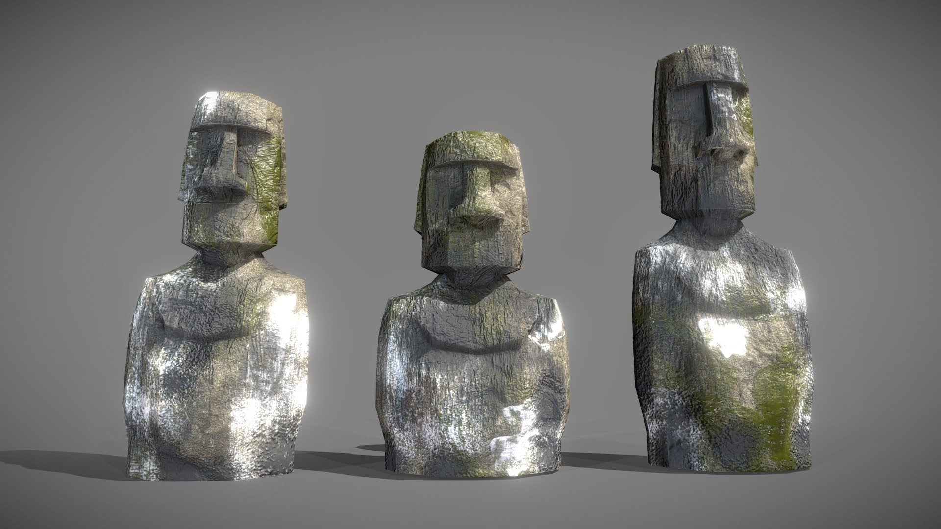 Stone Head Low Poly of Easter Island - Download Free 3D model by Shaz ...