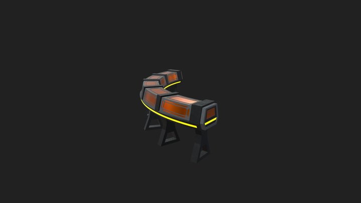 Futuristic Track Curved 3D Model