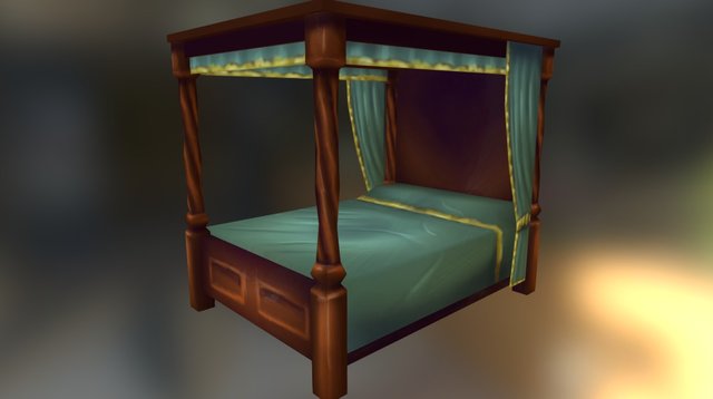 Low Poly Bed - Friday 500 challange 3D Model