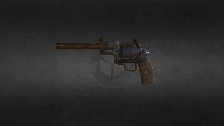 Post Apocalypse Scrap Revolver 3D Model