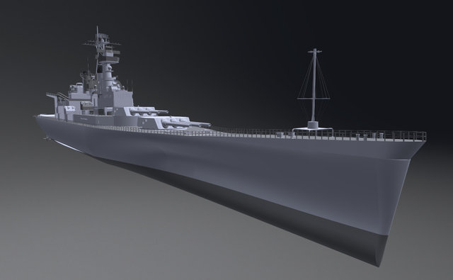 US Navy IOWA Class Battle Ship 3D Model