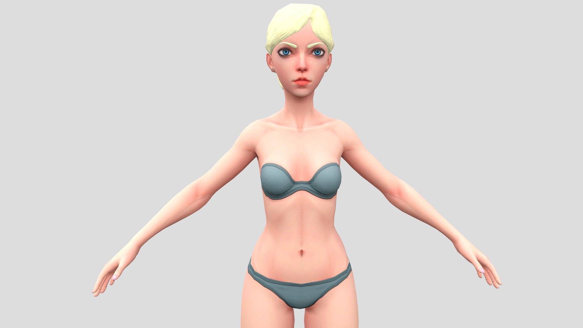 Game Ready Female Character Rigged Basemesh Buy Royalty Free 3d