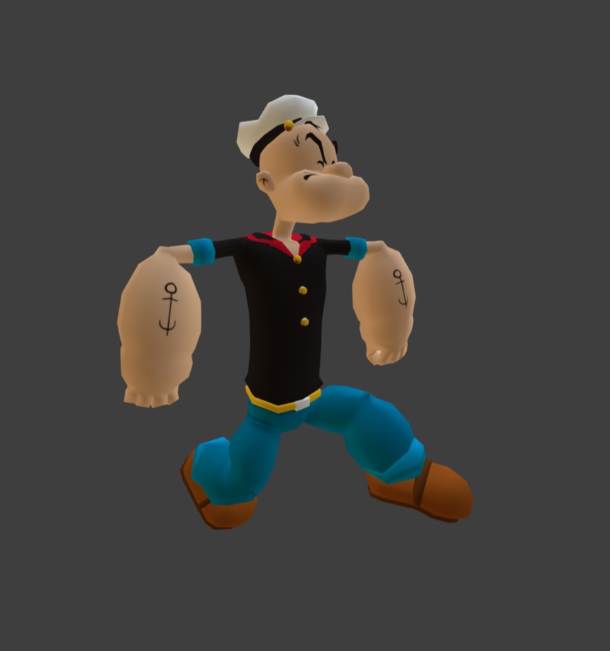 Popeye Walk Cycle - 3D model by shannonWyatt [e237194] - Sketchfab