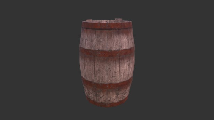 Wooden barrel 3D Model