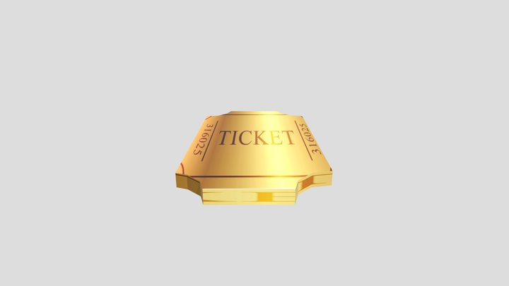 Ticket Low Poly 3D Model
