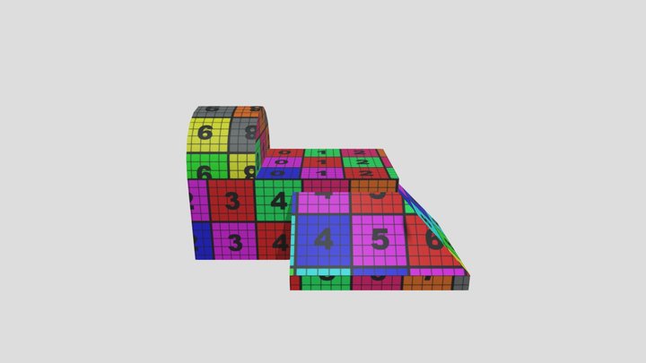 Checkerboard UV map 3 3D Model