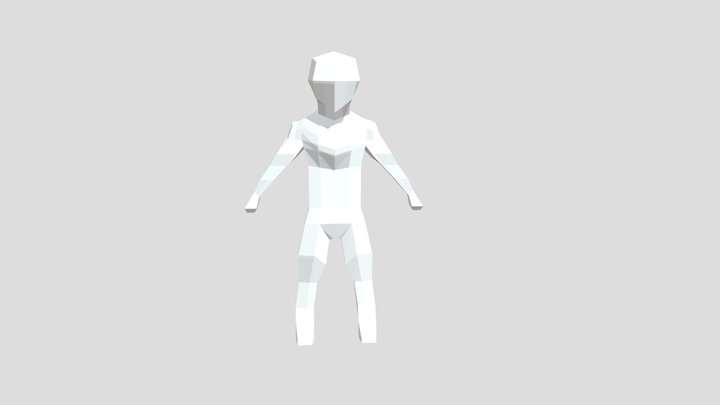 Low Poly PS1 Man Template 3D Model