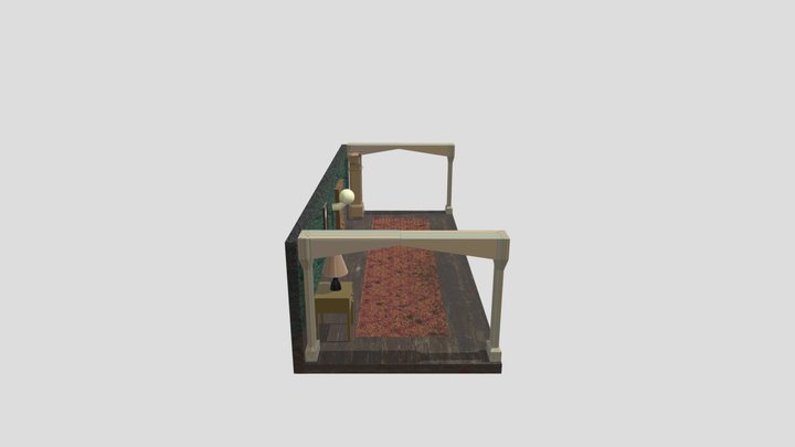 Haunted house hallway Diorama 3D Model