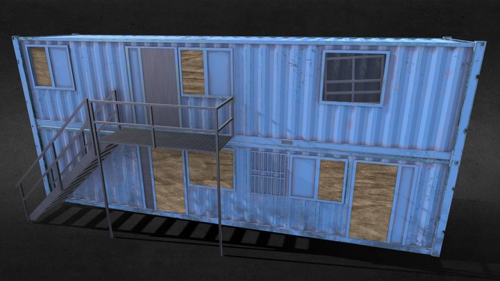 Shipping Container Building 3D Model
