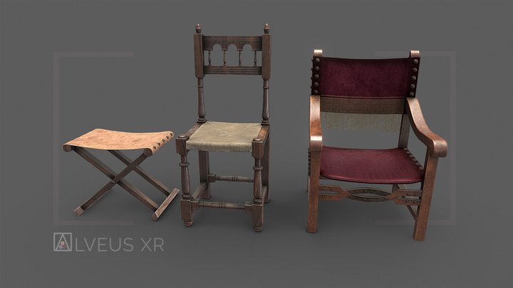 Sillas renacentistas | Renaissance Chairs 3D Model