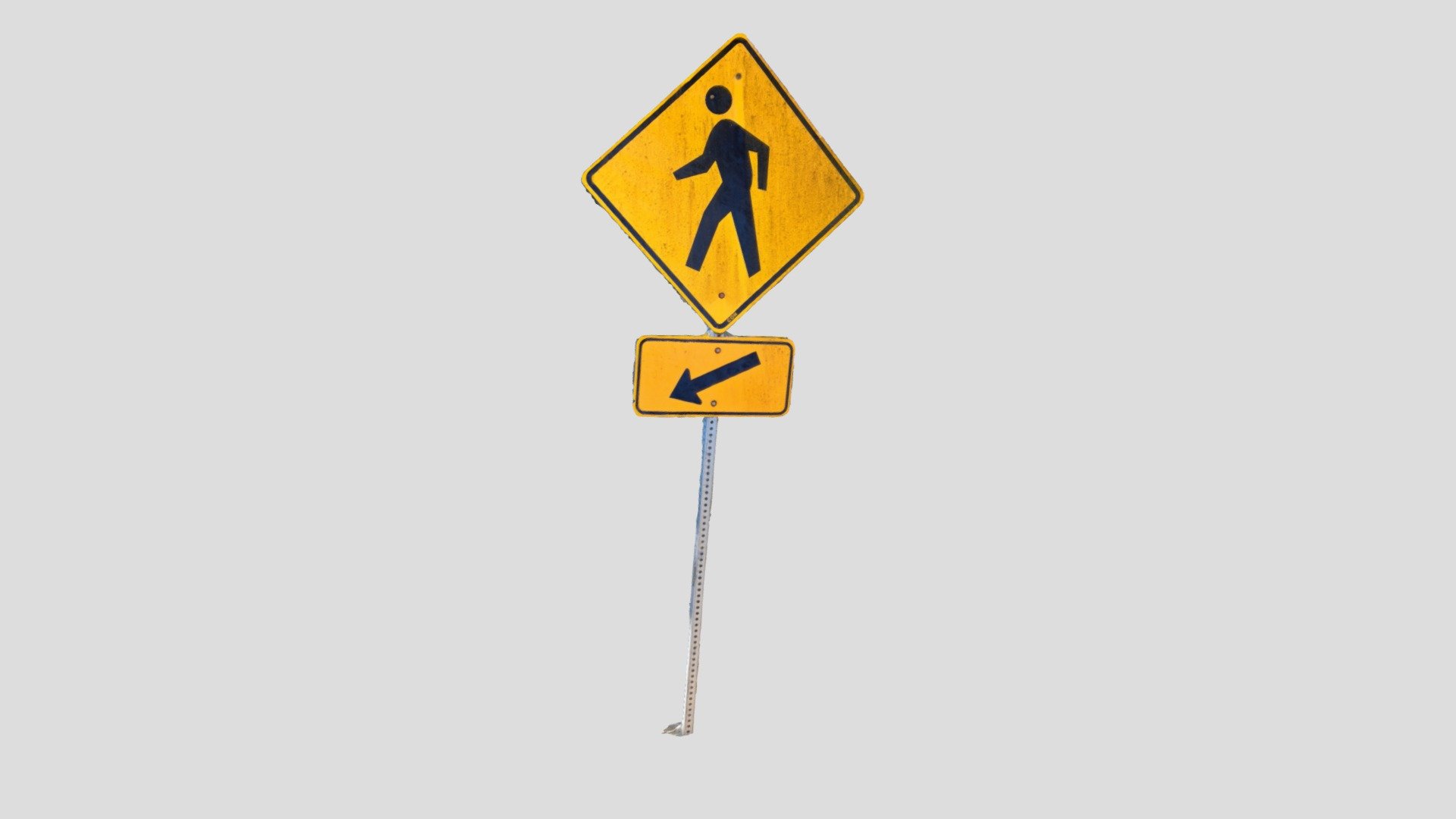 Pedestrian Crossing Sign - Download Free 3d Model By Chaoticgacha 