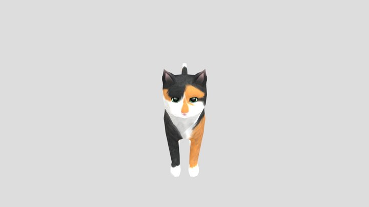 Low Poly Cat 3D Model
