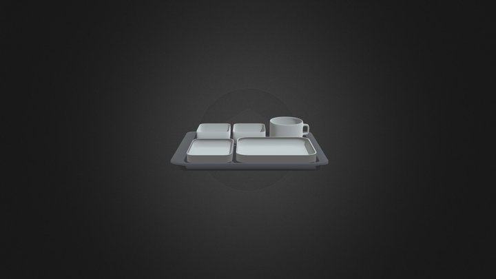 food tray in-flight 3D Model