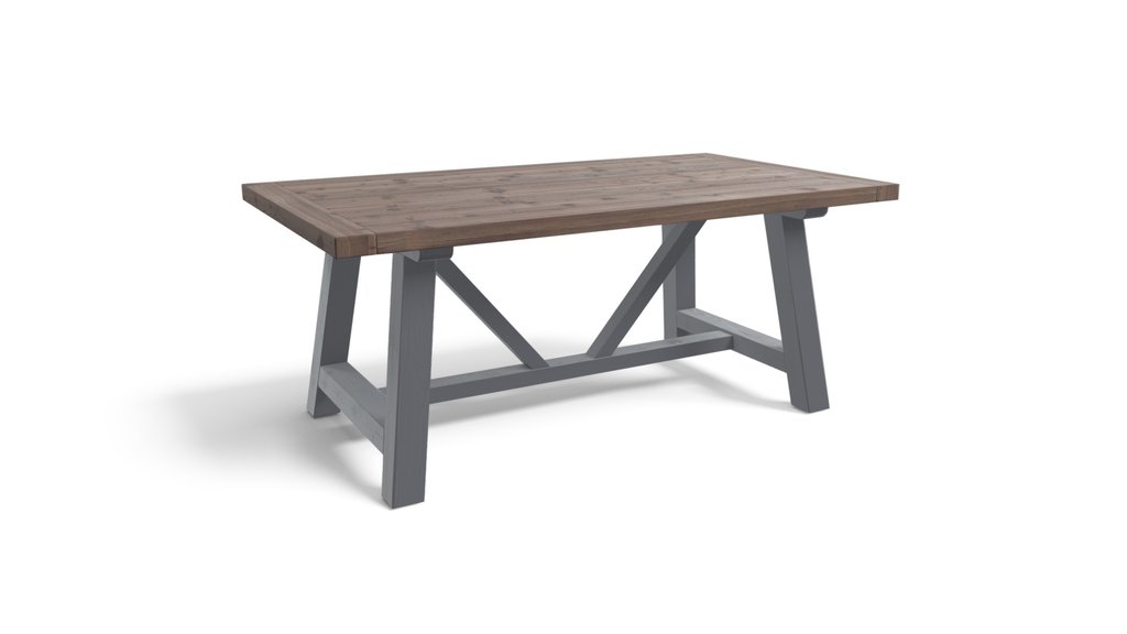 Iona Large Dining Table, Solid Pine&Pebble Grey