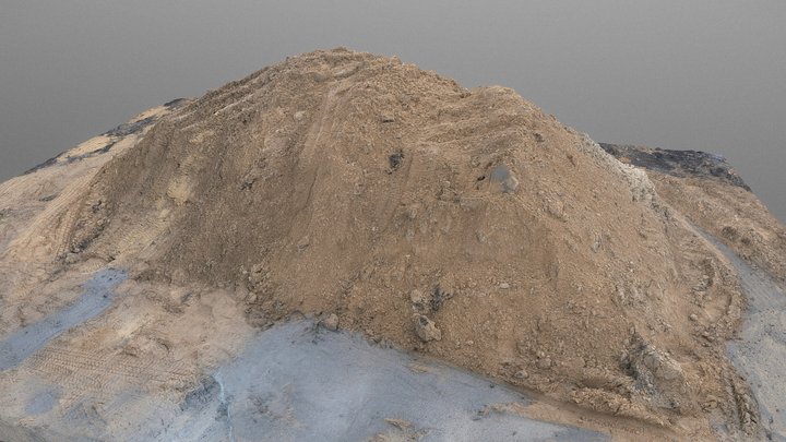 Large heap pile of construction sand 3D Model