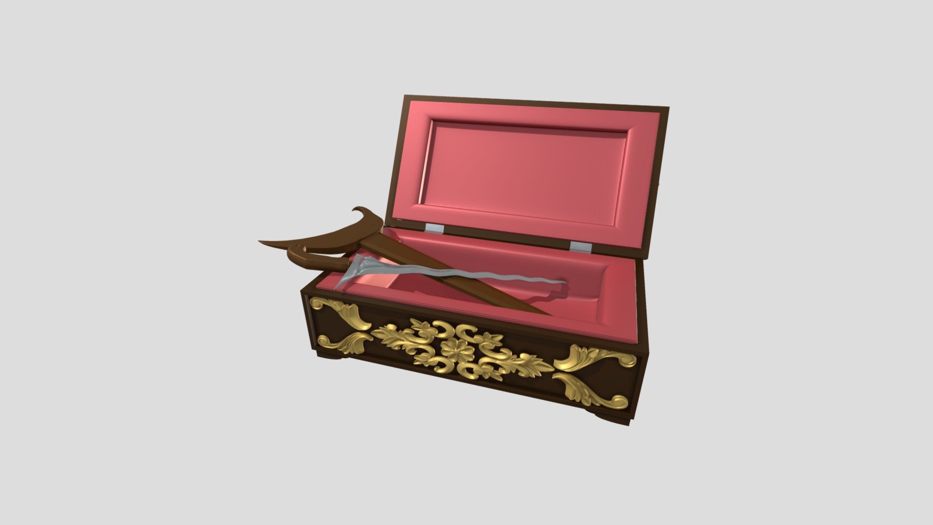 wood carving box [keris]