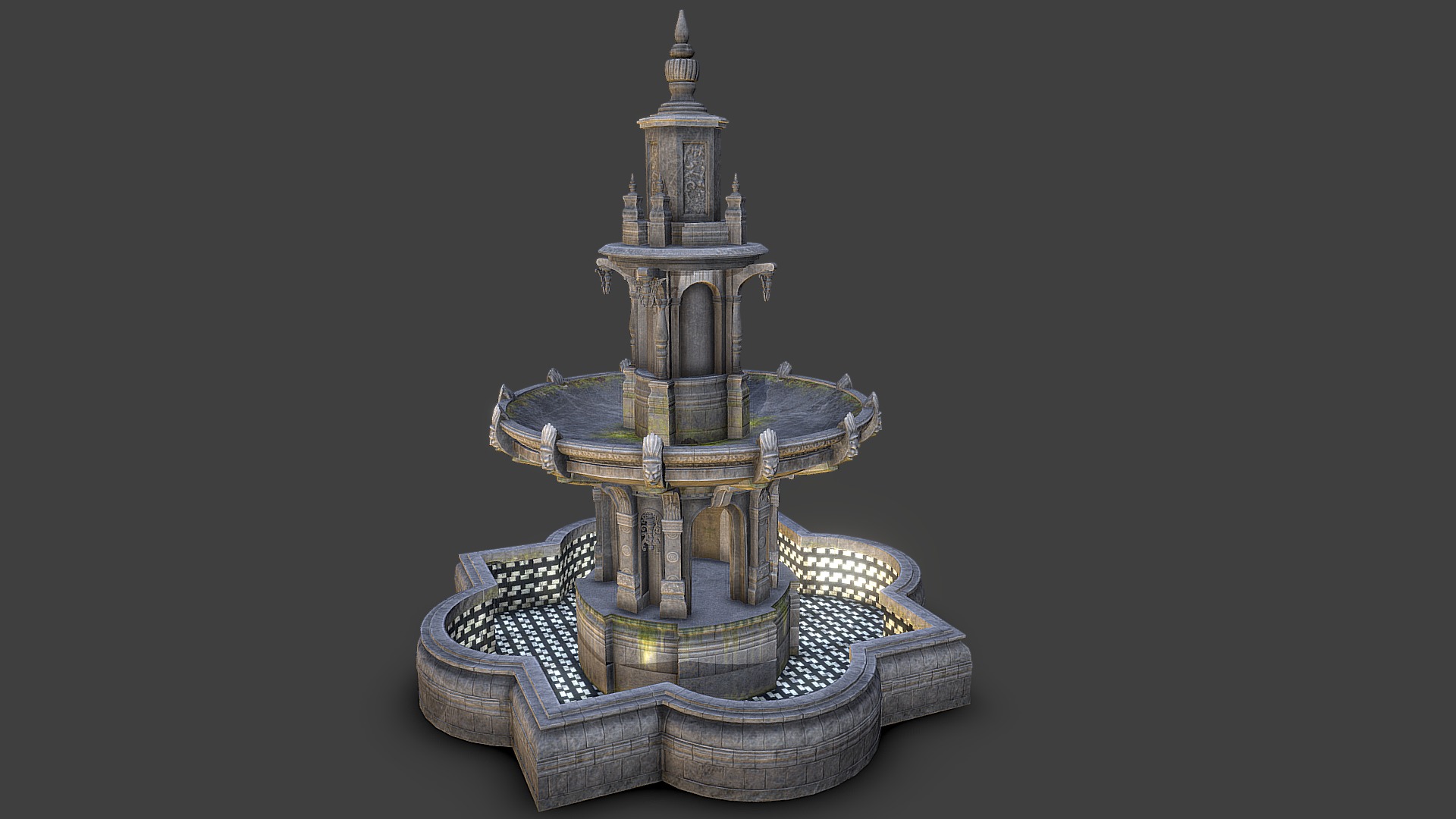 3D model Fountain (2015) - This is a 3D model of the Fountain (2015). The 3D model is about a model of a building.