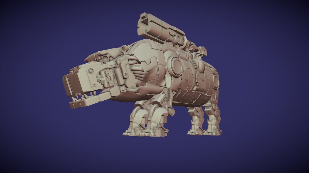 Cyber Hippo 3d model