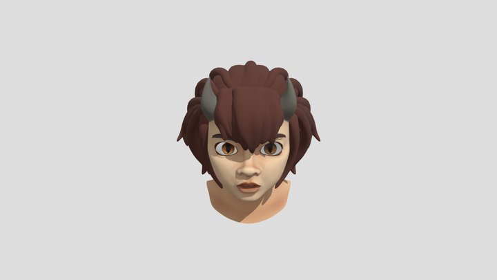 Cute demon girl head model (I named her Lucy) 3D Model