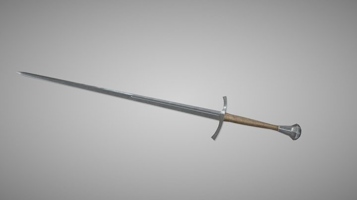 Medieval Longsword — Realistic Game-Ready Asset 3D Model