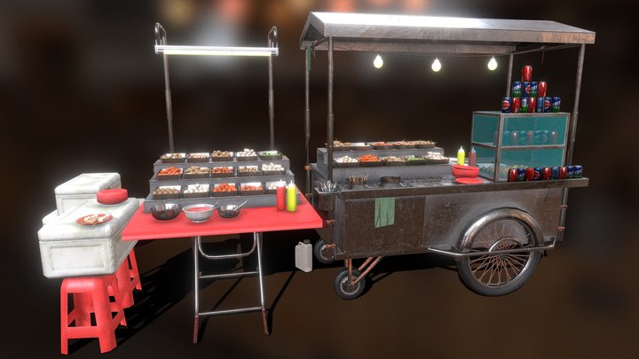 Local Steamboat Vendor 3D Model
