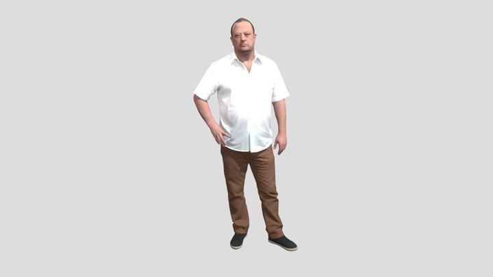 Casual White Shirt Portrait – Modèle 3D gratuit STL