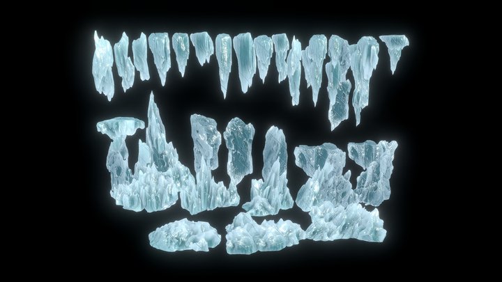 Low poly Ice cave modulars 231219 3D Model