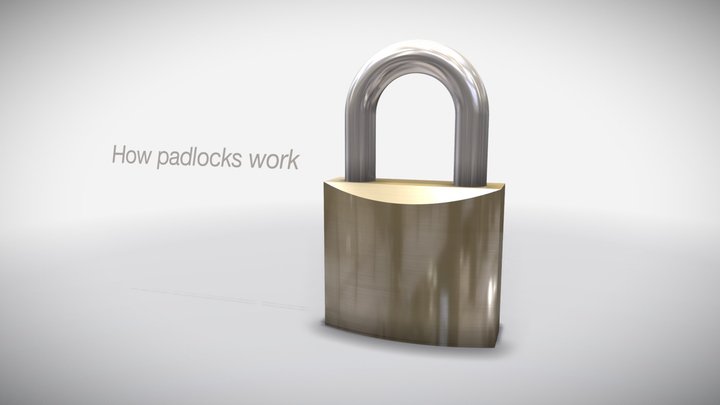Padlock (with mechanism commentary) 3D Model