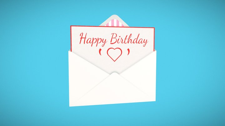 [FREE] Blank Greeting Card with Envelope 3D Model