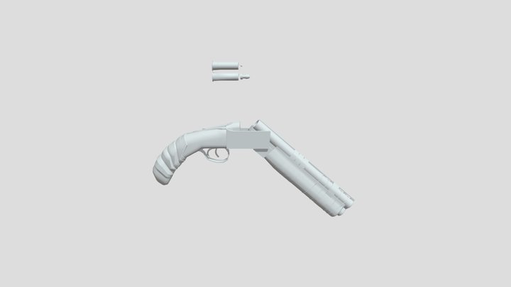 double-barreled homemade sawn-off shotgun 3D Model