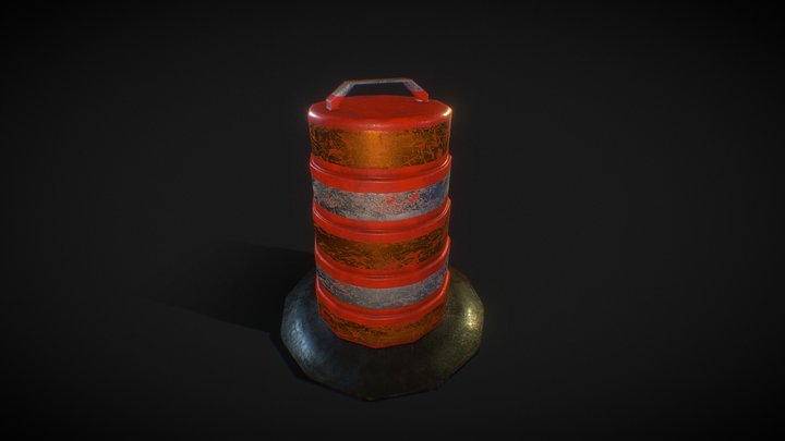 Road Barrel 3D Model