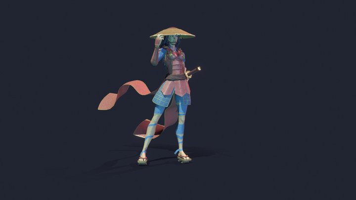 Samurai_Girl 3D Model