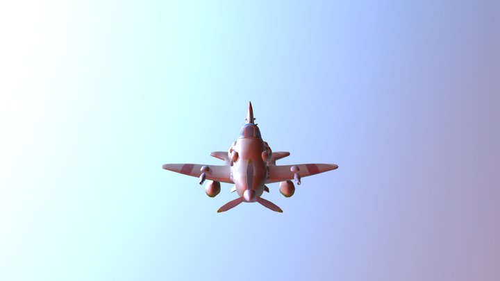 Avión Animado 3D Model