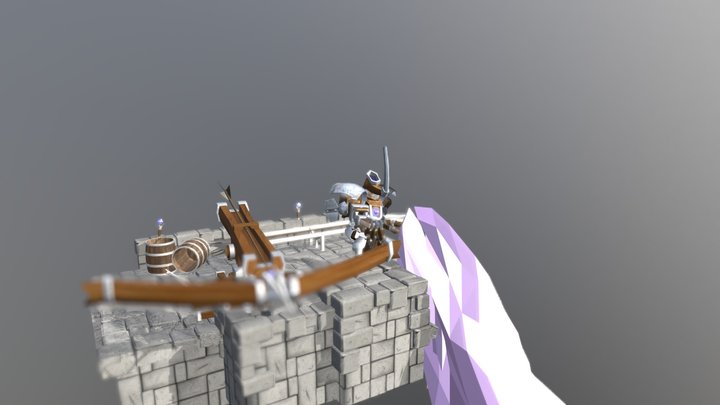Modeled Castle with Wooden Mech Set 3D Model